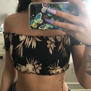 PINK Off The Shoulder Bathing Suit Top